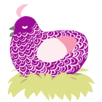 A plum and rose chicken with a double-lace pattern