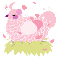 Peony, a rose chicken with a lace pattern