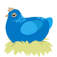 (unnamed), a sapphire and sky chicken with a neck-speckle pattern