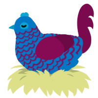 A sapphire and wine chicken with a lace pattern