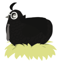 A sable and black chicken with a lace pattern