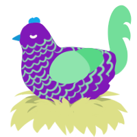 A violet and spring chicken with a lace pattern