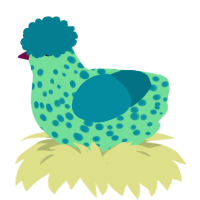A spring and sea chicken with a speckle pattern