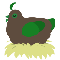 keewee, a bark and leaf chicken