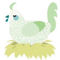 Cut Cucumber, a white and gluppy chicken with a double-lace pattern