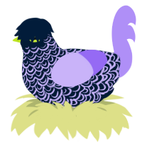 A tumblr and lilac chicken with a double-lace pattern