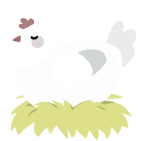 A mist and silver chicken with a head pattern