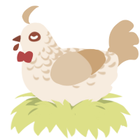 A cream and beige chicken with a half-lace pattern