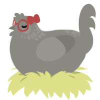 A ash chicken with a neck-speckle pattern