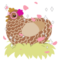 Repecka, a brown and beige chicken with a lace pattern