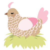 (unnamed), a beige and rose chicken with a lace pattern