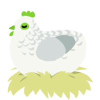 A white and silver chicken with a half-lace pattern