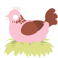 A rose and russet chicken with a neck-speckle pattern