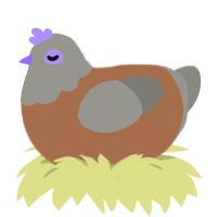 A brown and ash chicken with a head pattern