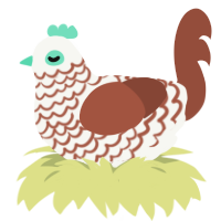 (unnamed), a white and russet chicken with a lace pattern