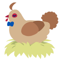 A beige and brown chicken