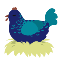 Seaspray, a navy and sea chicken with a half-lace pattern