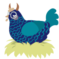 A navy and sea chicken with a lace pattern