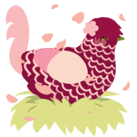 Wild Strawberry, a maroon and pink chicken with a lace pattern