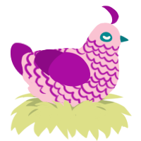 Sinister Whooshing, a rose and plum chicken with a lace pattern