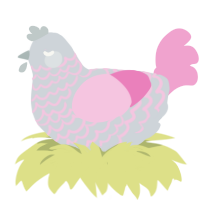 A mist and pink chicken with a lace pattern
