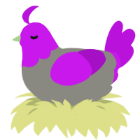 A ash and amethyst chicken with a head pattern