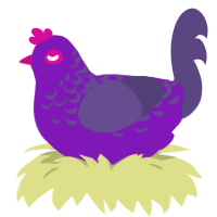 A violet and overcast chicken with a half-lace pattern