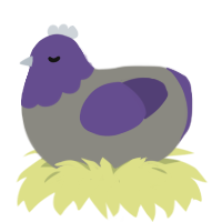 attic, a ash and overcast chicken with a head pattern