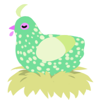 (unnamed), a spring and apple chicken with a speckle pattern