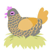 A ash and honey chicken with a lace pattern