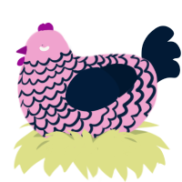Gothica, a pink and tumblr chicken with a lace pattern