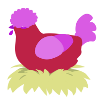 A crimson and orchid chicken