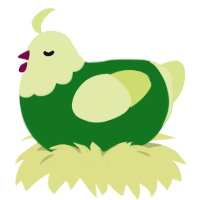 A leaf and lemon chicken with a head pattern