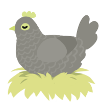 A ash chicken with a lace pattern