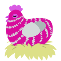 (unnamed), a fuchsia and silver chicken with a bar pattern