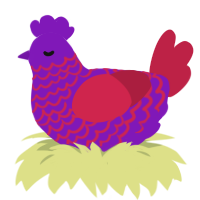 (unnamed), a violet and crimson chicken with a lace pattern