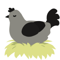 depression, a ash and sable chicken