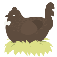 A bark chicken with a half-lace pattern