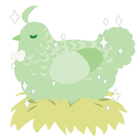 MOST BELOVED I, a gluppy chicken with a half-lace pattern