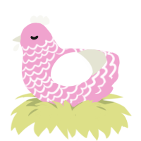 (unnamed), a pink and white chicken with a lace pattern