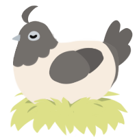 Stripe, a cream and grey chicken with a head pattern