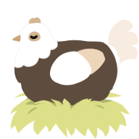 Chocolate Pudding, a bark and cream chicken with a head pattern
