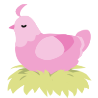 (unnamed), a pink chicken with a head pattern