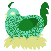 A mint and leaf chicken with a double-lace pattern