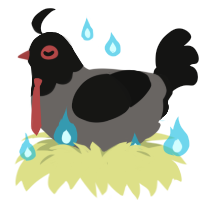 montag, a grey and black chicken with a head pattern