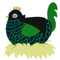 A tumblr and leaf chicken with a lace pattern
