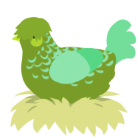 A chartreuse and spring chicken with a half-lace pattern