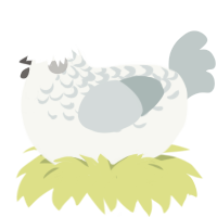 A white and silver chicken with a half-lace pattern