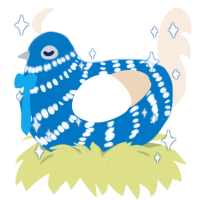 A sapphire and cream chicken with a bar pattern