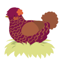 A wine and russet chicken with a lace pattern
